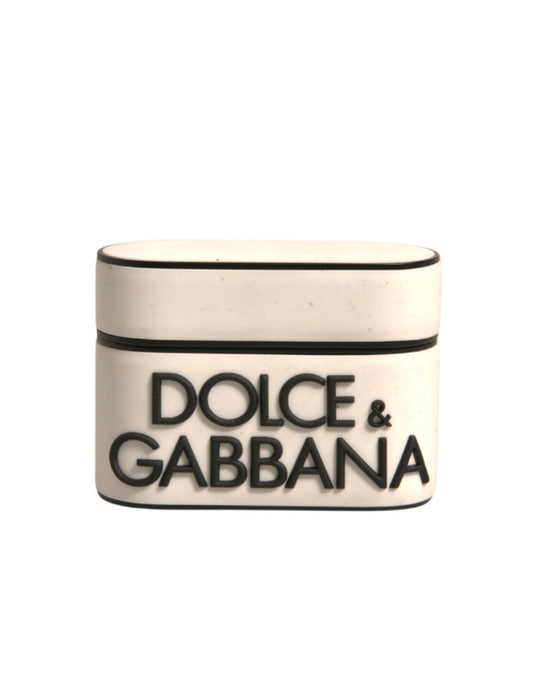 Dolce & Gabbana TU PVC Polycarbonate & Leather Earbuds Carrying Case - White