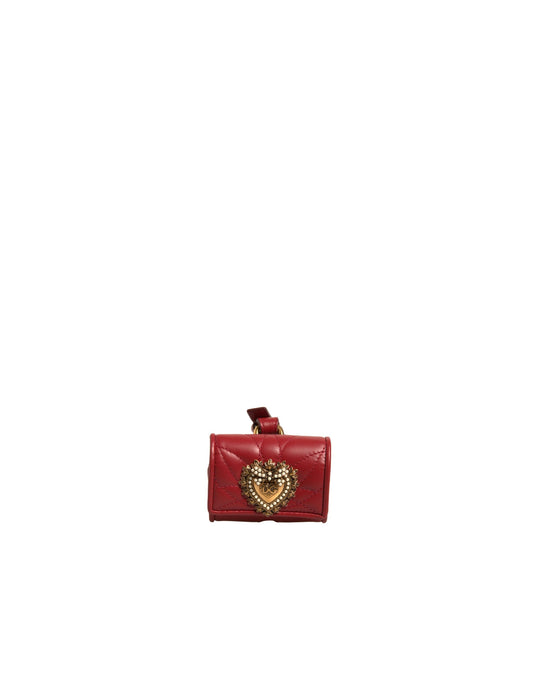 Dolce & Gabbana Devotion Heart Lamb Leather Earbuds Carrying Case - Black Gold Red
