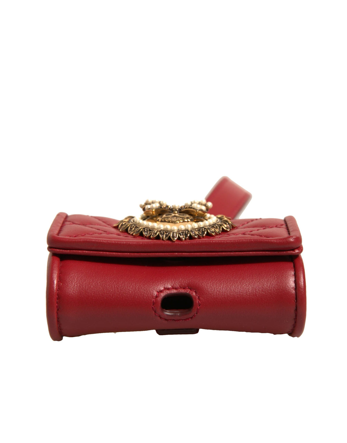 Dolce & Gabbana Devotion Heart Lamb Leather Earbuds Carrying Case - Black Gold Red