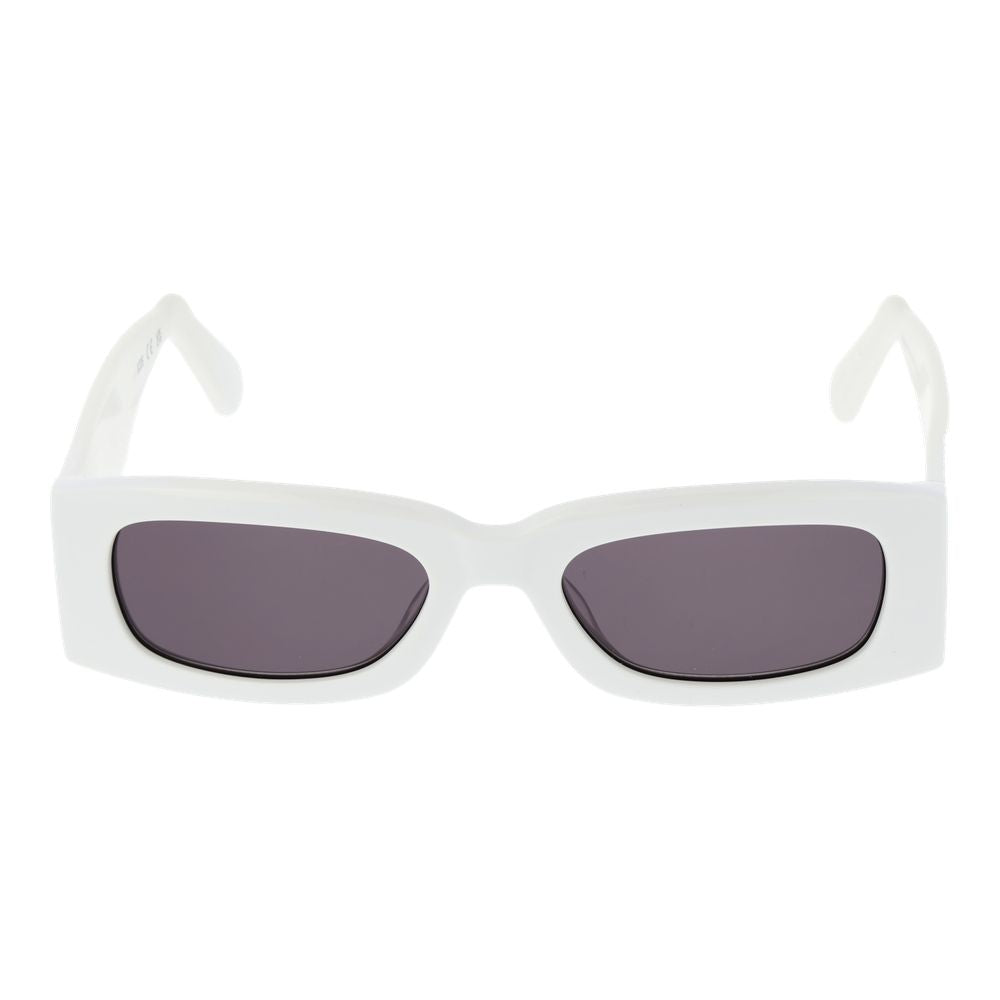 GCDS Rectangle Non-Polarized Dark-Tint Plastic Sunglasses - White
