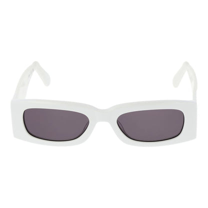 GCDS Rectangle Non-Polarized Dark-Tint Plastic Sunglasses - White
