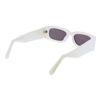 GCDS Rectangle Non-Polarized Dark-Tint Plastic Sunglasses - White