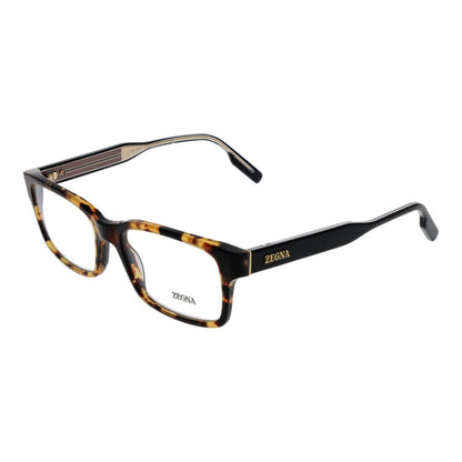 Eyeglasses Frames by Ermenegildo Zegna for men in acetate and brown showcases a refined silhouette, detailed with a brown coloured frame finish and a sophisticated full-frame frame design.