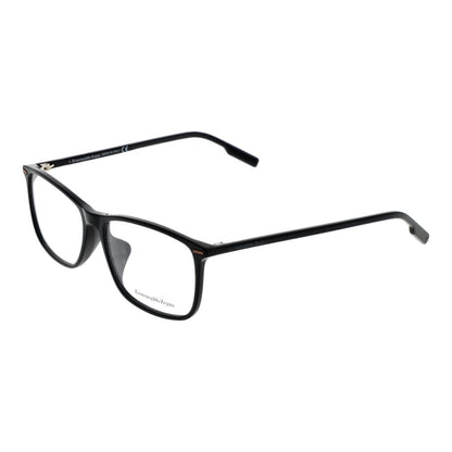 Eyeglasses Frames by Ermenegildo Zegna for men in acetate black features an refined silhouette, showcasing a sophisticated black coloured frame and refined full-frame frame design for a refined look.