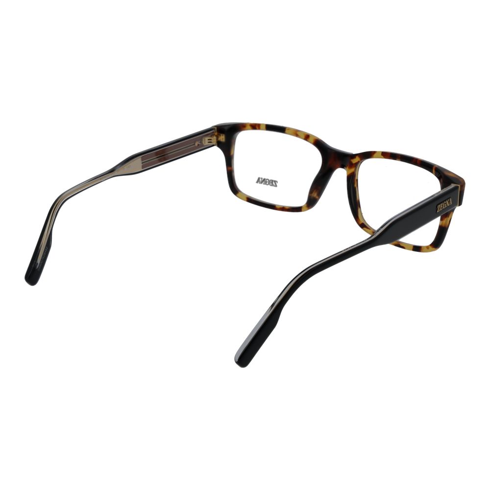 Eyeglasses Frames by Ermenegildo Zegna for men in acetate brown showcases a reflective silhouette, artfully incorporating a sophisticated brown coloured frame with a distinct full-frame frame design.