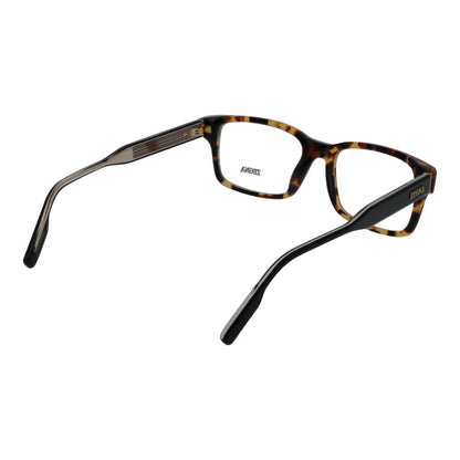 Eyeglasses Frames by Ermenegildo Zegna for men in acetate brown showcases a reflective silhouette, artfully incorporating a sophisticated brown coloured frame with a distinct full-frame frame design.