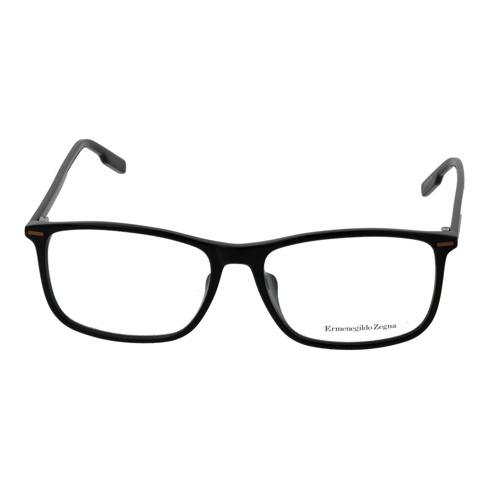 Eyeglasses Frames by Ermenegildo Zegna for men in acetate and black showcases an refined full-frame frame design featuring a sophisticated black coloured frame for an refined and refined aesthetic.