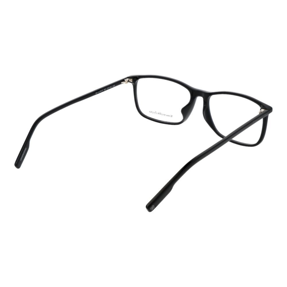 Eyeglasses Frames by Ermenegildo Zegna for men in acetate black features an refined silhouette, showcasing the refined black coloured frame and sophisticated full-frame frame design.