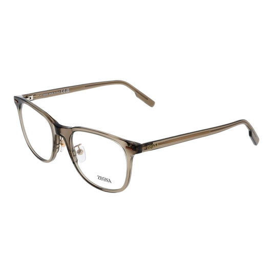 Eyeglasses Frames by Ermenegildo Zegna for men in acetate and brown showcases a refined silhouette, detailed with a brown coloured frame finish and a sophisticated full-frame frame design.