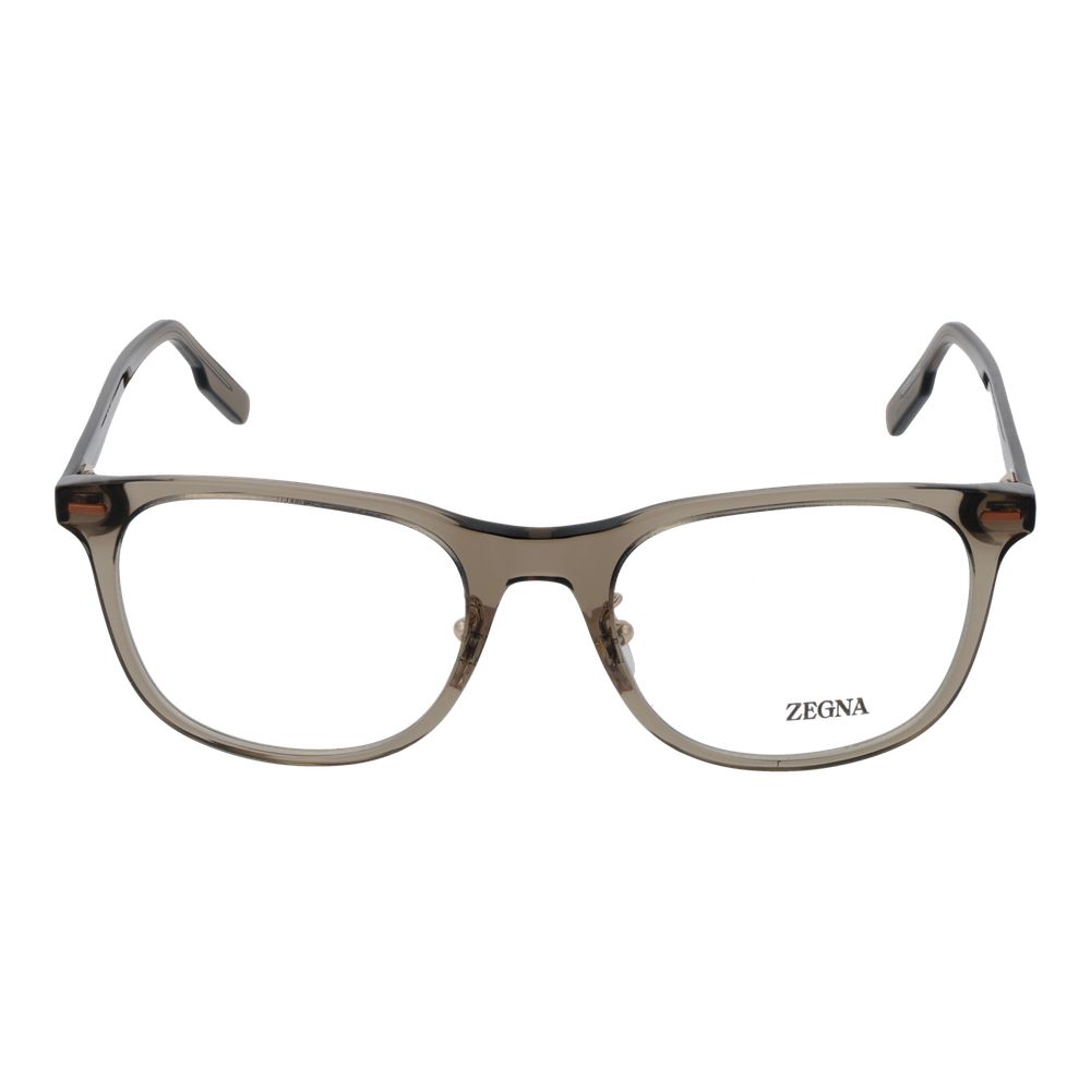 Eyeglasses Frames by Ermenegildo Zegna for men in acetate brown showcases a reflective silhouette, artfully incorporating a sophisticated brown coloured frame with a distinct full-frame frame design.