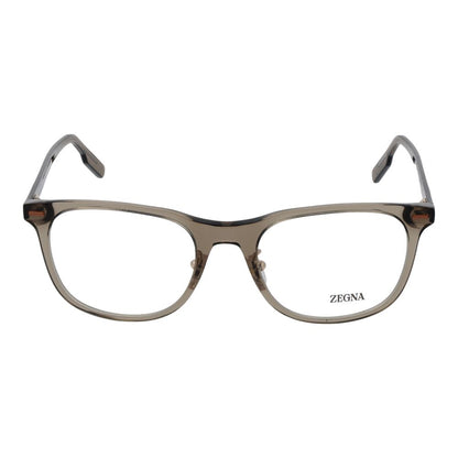 Eyeglasses Frames by Ermenegildo Zegna for men in acetate brown showcases a reflective silhouette, artfully incorporating a sophisticated brown coloured frame with a distinct full-frame frame design.