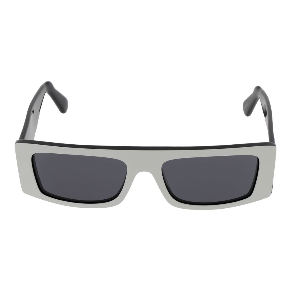 Sunglasses by GCDS for unisex in plastic and white featuring an opulent rectangle full-rim frame design with a sophisticated white coloured frame finish and high-performance non-polarized category-3-dark-tint lens.