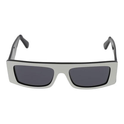 Sunglasses by GCDS for unisex in plastic and white featuring an opulent rectangle full-rim frame design with a sophisticated white coloured frame finish and high-performance non-polarized category-3-dark-tint lens.