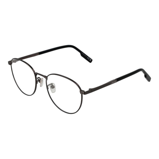 Eyeglasses Frames by Ermenegildo Zegna for men in titanium and gray showcases an refined full-frame frame design featuring a sophisticated gunmetal coloured frame for an refined and refined aesthetic.