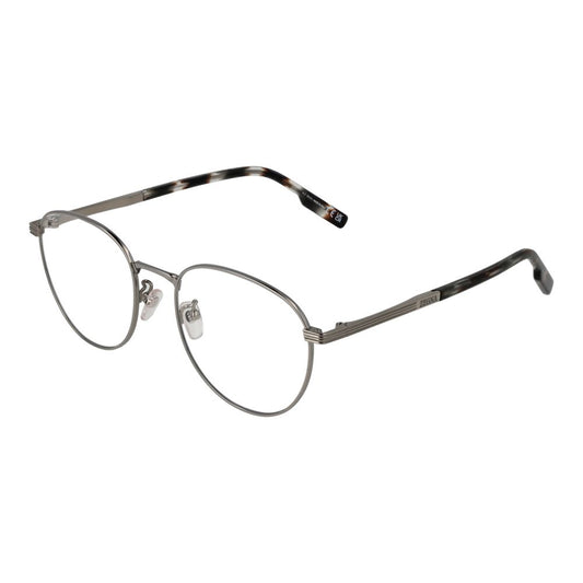 Eyeglasses Frames by Ermenegildo Zegna for men in titanium gray features a refined silhouette, showcasing a refined gunmetal coloured frame and full-frame frame design for a sophisticated, premium look.