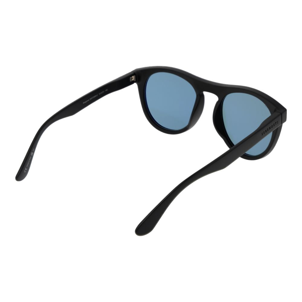 Sunglasses by Serengeti for unisex in plastic and black featuring an opulent full-rim panto frame design with a sophisticated black coloured frame finish and high-performance photochromatic polarized category-2-medium-tint lens.