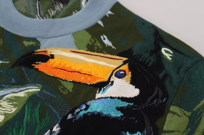 Dolce & Gabbana Jungle Wool Silk Pullover Logo Sweater