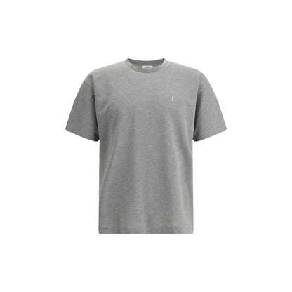 T-Shirt by Saint Laurent for men in cotton gray & patterned features a plush silhouette, showcasing a sophisticated crew neckline and for a truly plush finish.
