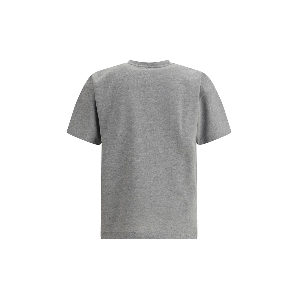 T-Shirt by Saint Laurent for men in cotton gray & patterned showcases a fashionable silhouette, elegantly detailed with a fashionable and crew neckline for a sophisticated, high-fashion look.