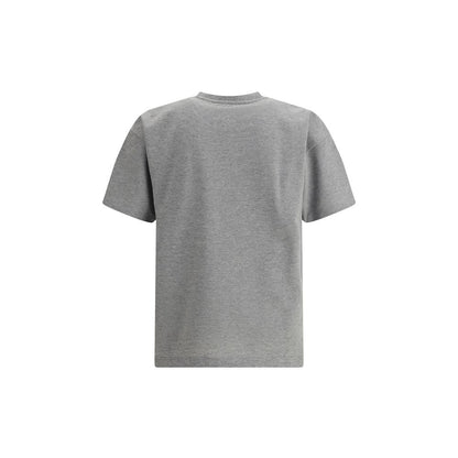 T-Shirt by Saint Laurent for men in cotton gray & patterned showcases a fashionable silhouette, elegantly detailed with a fashionable and crew neckline for a sophisticated, high-fashion look.