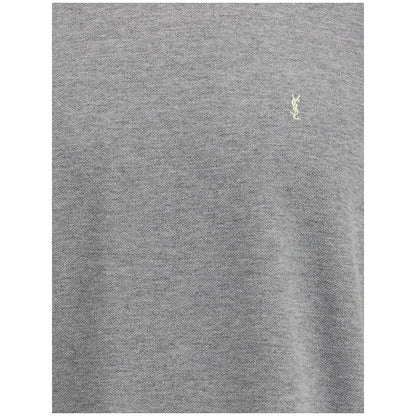 T-Shirt by Saint Laurent for men in cotton gray & patterned features an on trend silhouette, perfectly showcasing a on trend and for an elevated aesthetic.