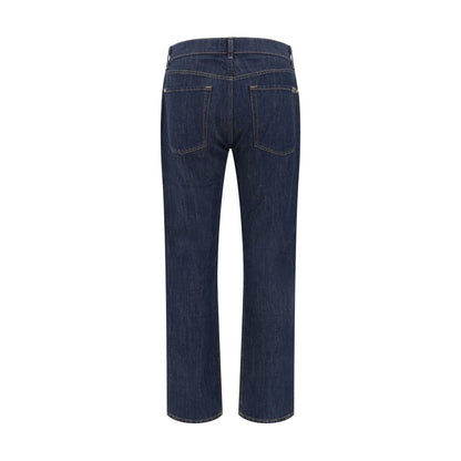 Jeans by 7FOR for men in denim cotton blue features an refined tailoring silhouette, showcasing a premium straight-leg & regular-fit with a and long cut for a refined tailoring look.