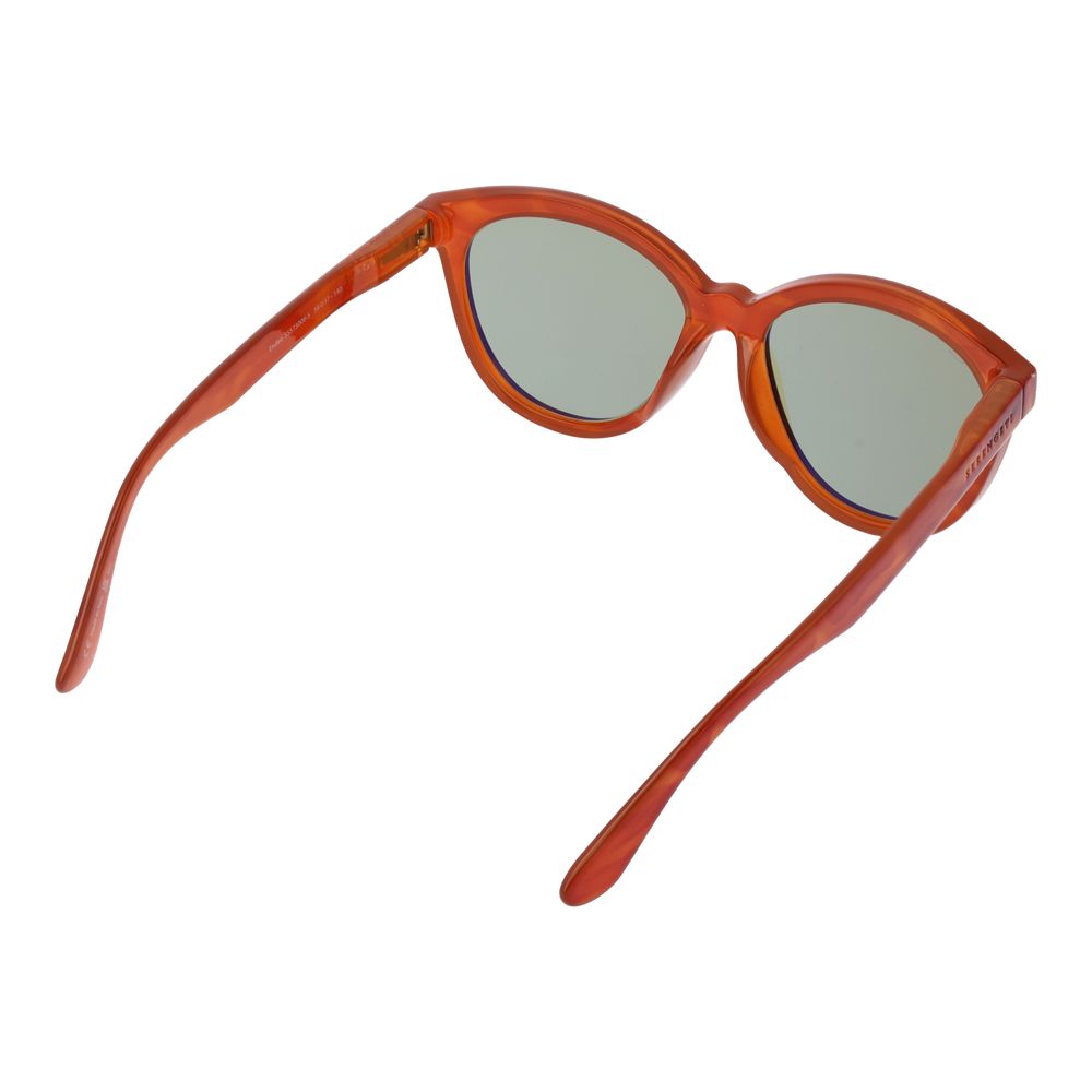 Sunglasses by Serengeti for unisex in plastic orange showcases a ethereal silhouette, featuring orange coloured frame full-rim round frame design with photochromatic category-2-medium-tint lens for a ethereal finish.