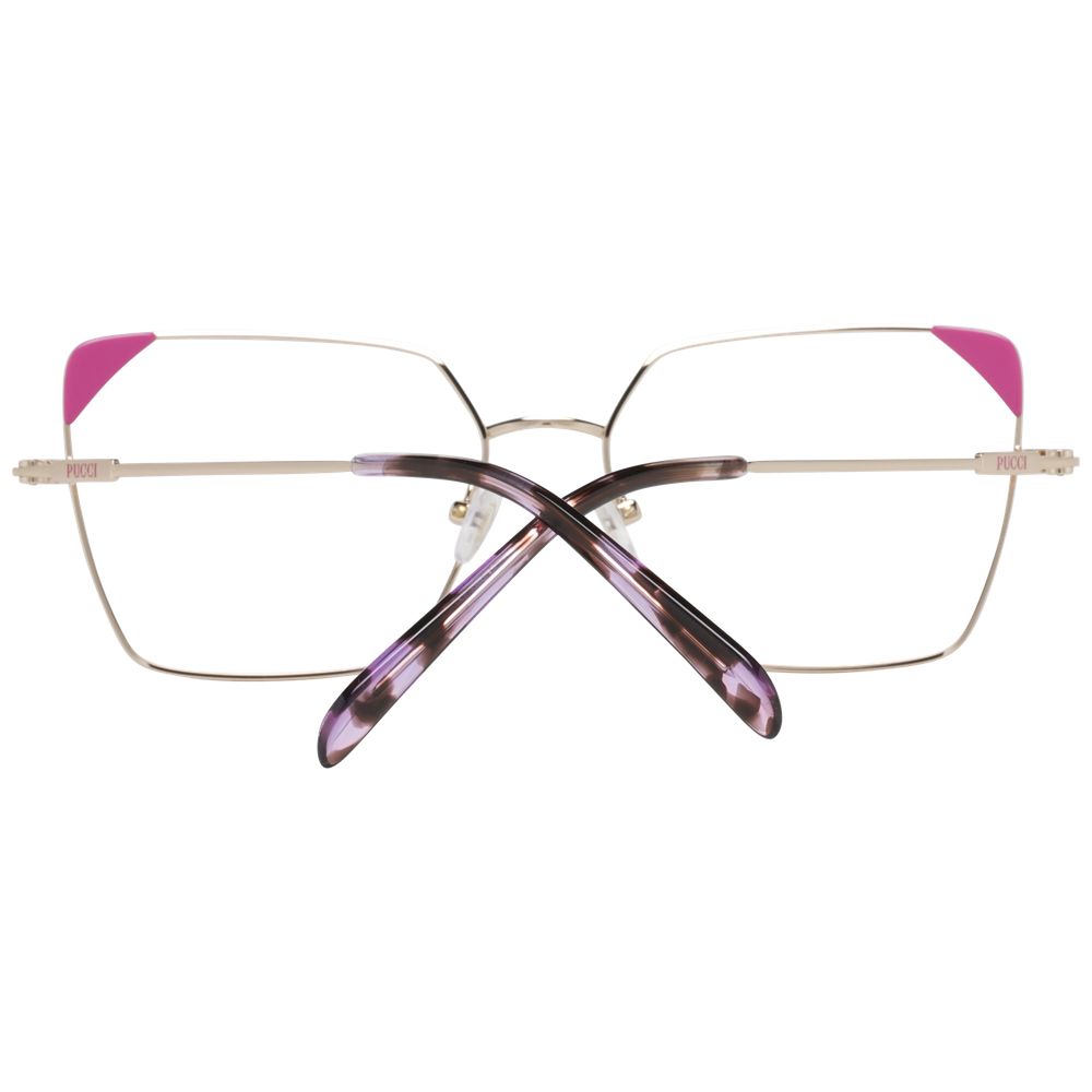 Eyeglasses Frames by Emilio Pucci for women in and rose-gold showcases an refined full-frame frame design featuring a sophisticated rose-gold coloured frame for an refined and refined aesthetic.
