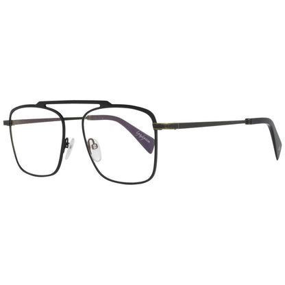 Eyeglasses Frames by Yohji Yamamoto for men in metal and black showcases a refined silhouette, detailed with a black coloured frame finish and a sophisticated full-frame frame design.