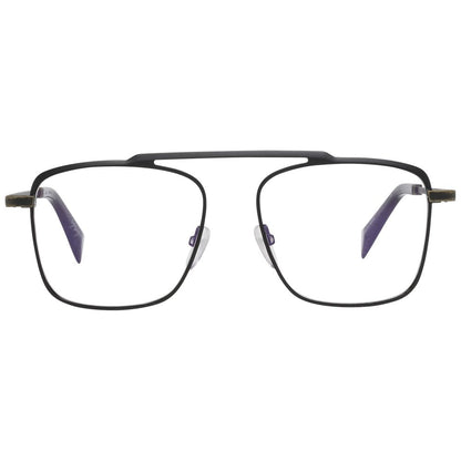 Eyeglasses Frames by Yohji Yamamoto for men in black showcases a reflective silhouette, artfully incorporating a sophisticated black coloured frame with a distinct full-frame frame design.