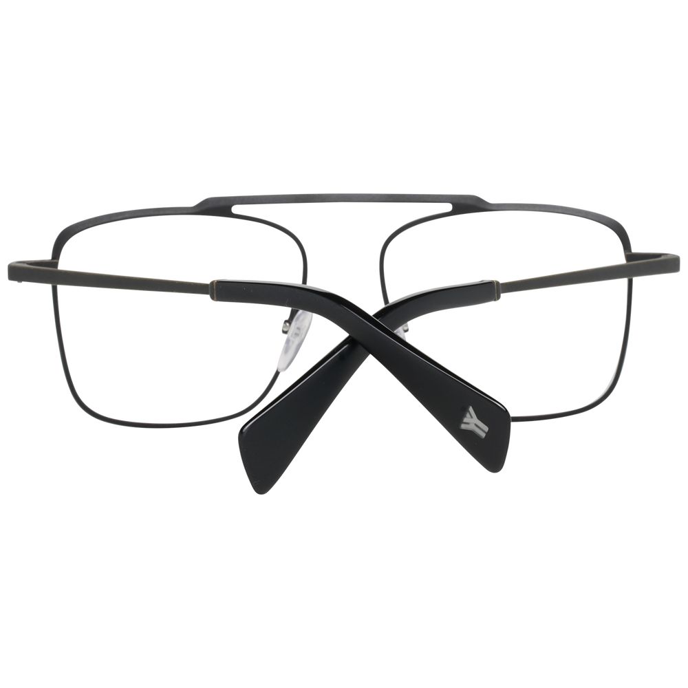 Eyeglasses Frames by Yohji Yamamoto for men in black showcases a refined full-frame frame design with a refined black coloured frame finish for a refined and sophisticated look.