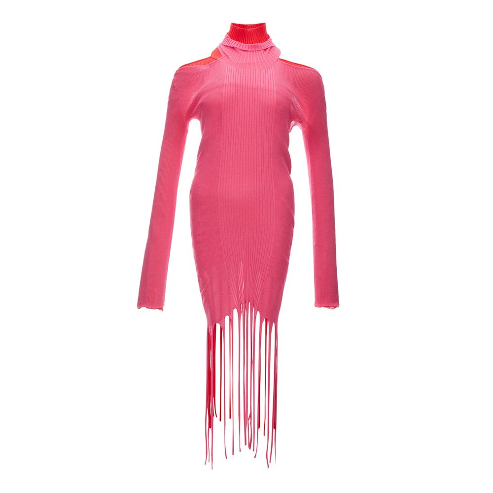 Dress by Bottega Veneta for women in cotton & silk pink features a dramatic silhouette, showcasing an elegant and that flows into a dramatic .