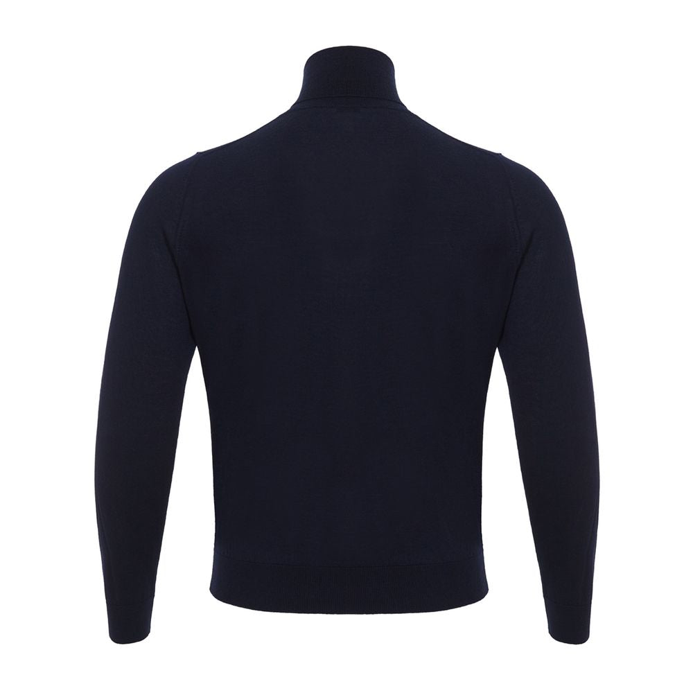 Sweater by Colombo for men in cashmere silk navy features an polished silhouette, showcasing refined and a sophisticated turtle neckline for a truly polished finish.