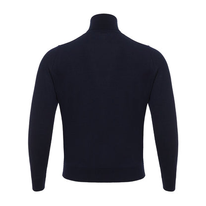 Sweater by Colombo for men in cashmere silk navy features an polished silhouette, showcasing refined and a sophisticated turtle neckline for a truly polished finish.