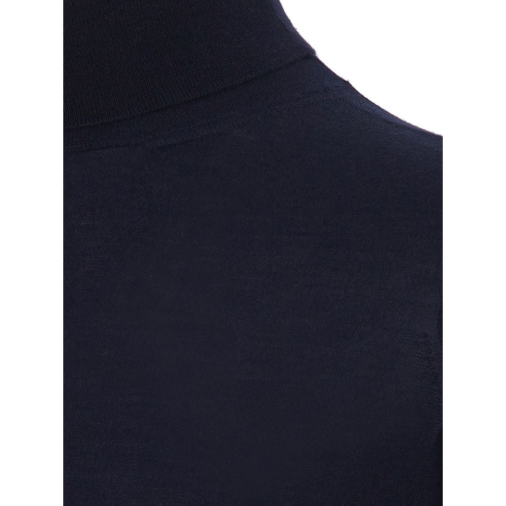 Sweater by Colombo for men in cashmere silk navy showcases a sumptuous silhouette, artfully finished with a sumptuous turtle neckline and for a sophisticated, sumptuous look.