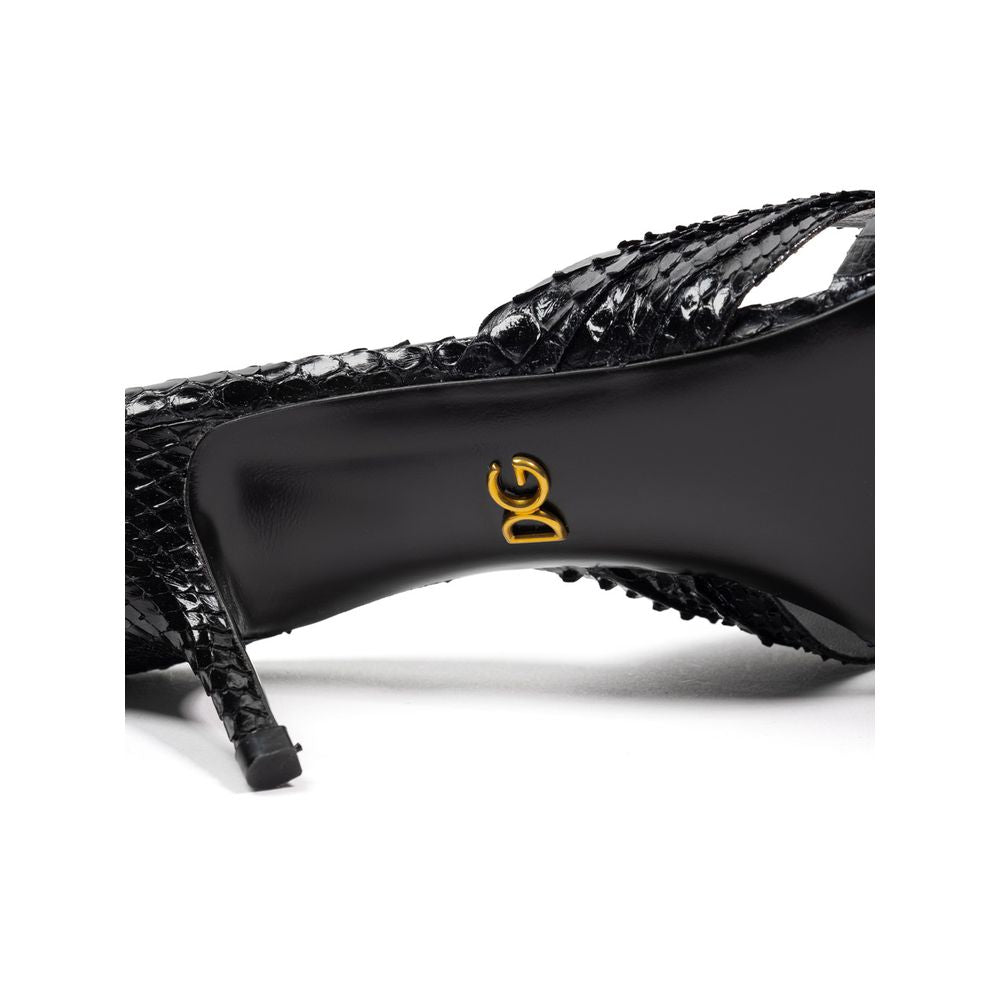 Sandals by Dolce & Gabbana for women in leather black features an architectural design from the Women's Leather Sandals collection, defined by a architectural and for a architectural finish.