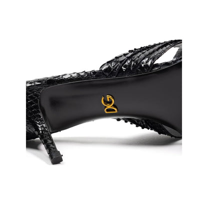 Sandals by Dolce & Gabbana for women in leather black features an architectural design from the Women's Leather Sandals collection, defined by a architectural and for a architectural finish.