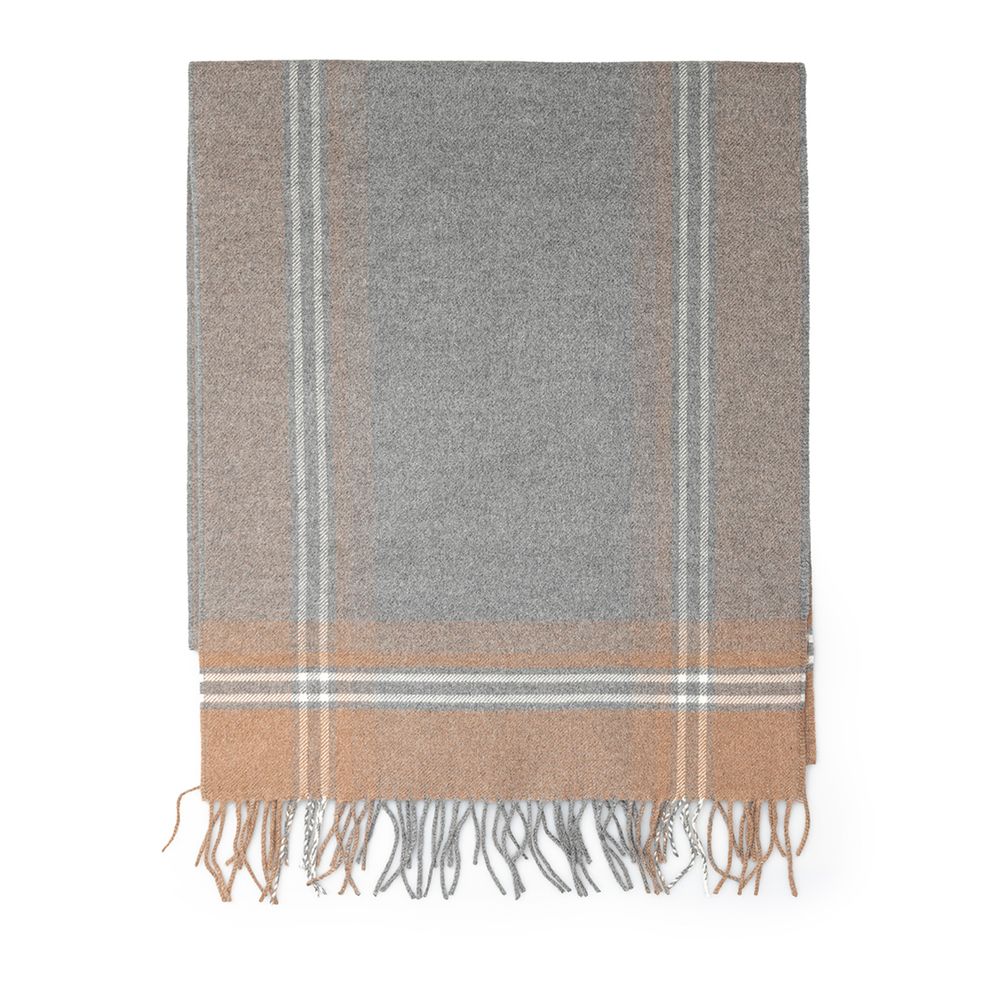 Scarf by Tessitura di Novara for men in cashmere silk beige, gray, multicolor & print features a timeless silhouette, artfully capturing the essence of the timeless Cashmere Silk Scarf design for a sophisticated look.