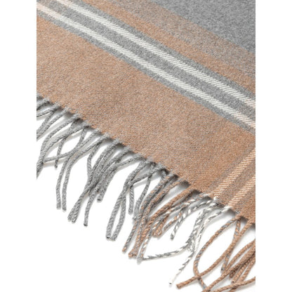 Scarf by Tessitura di Novara for men in cashmere silk beige, gray, multicolor & print showcases a warm silhouette from the Cashmere Silk Scarf collection, offering a warm drape that exudes sophisticated luxury.