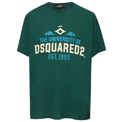 T-Shirt by Dsquared² for men in cotton green showcases a chic silhouette, artfully detailed with a chic and for a chic finish.