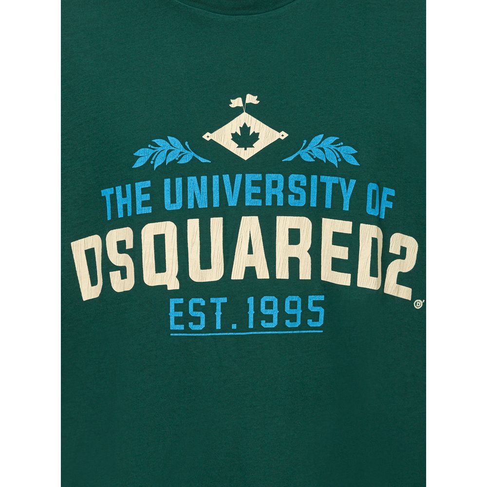 T-Shirt by Dsquared² for men in cotton green showcases a unassuming silhouette, artfully detailed with a refined and unassuming for a sophisticated, contemporary look.