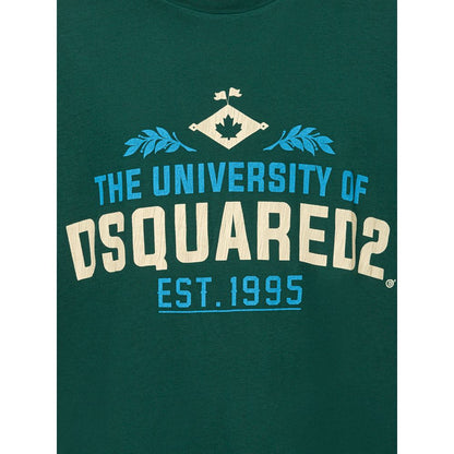 T-Shirt by Dsquared² for men in cotton green showcases a unassuming silhouette, artfully detailed with a refined and unassuming for a sophisticated, contemporary look.