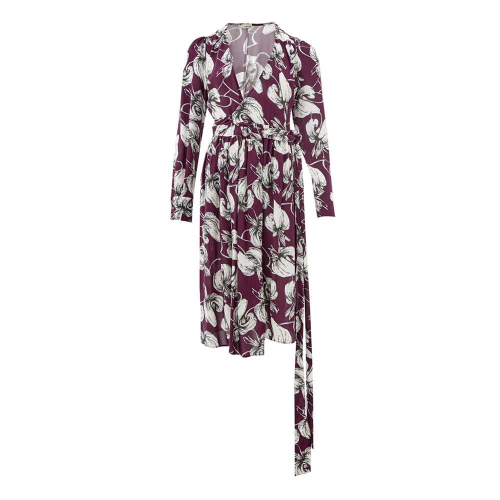 Dress by Lardini for women in viscose purple features an magnificent silhouette, artfully detailed with a magnificent wrap neckline and that flows into an magnificent .