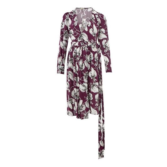 Dress by Lardini for women in viscose purple features an magnificent silhouette, artfully detailed with a magnificent wrap neckline and that flows into an magnificent .