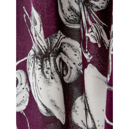 Dress by Lardini for women in viscose purple presents a sinuous silhouette, showcasing a sophisticated wrap neckline and detailed with a sinuous for a refined finish.