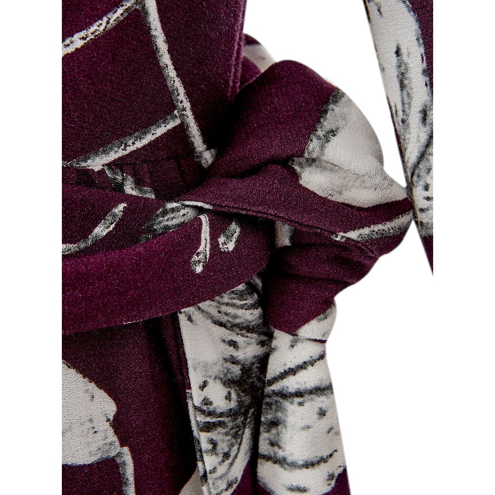 Dress by Lardini for women in viscose purple features an sultry silhouette defined by a wrap neckline and , falling to an sultry for a sultry look.