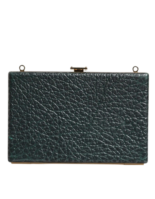Evening Crossbody Clutch Handbag by Dolce & Gabbana for women in leather & brass black & gold showcases a sculptural silhouette, featuring a secure , ample cardholder, and versatile crossbody-strap for a sculptural finish.