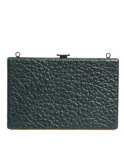 Evening Crossbody Clutch Handbag by Dolce & Gabbana for women in leather & brass black & gold showcases a sculptural silhouette, featuring a secure , ample cardholder, and versatile crossbody-strap for a sculptural aesthetic.