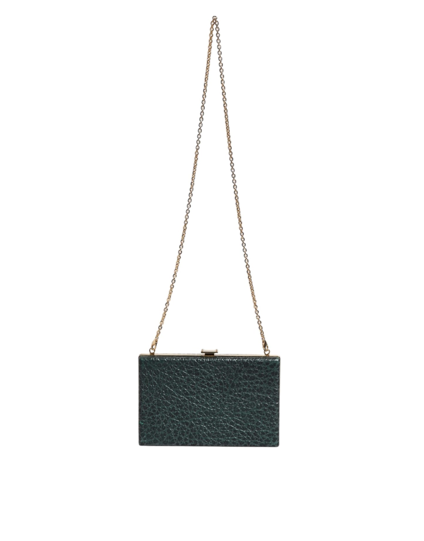 Evening Crossbody Clutch Handbag by Dolce & Gabbana for women in leather & brass black & gold features a sculptural silhouette with a secure , organized cardholder, and versatile crossbody-strap for a sculptural finish.