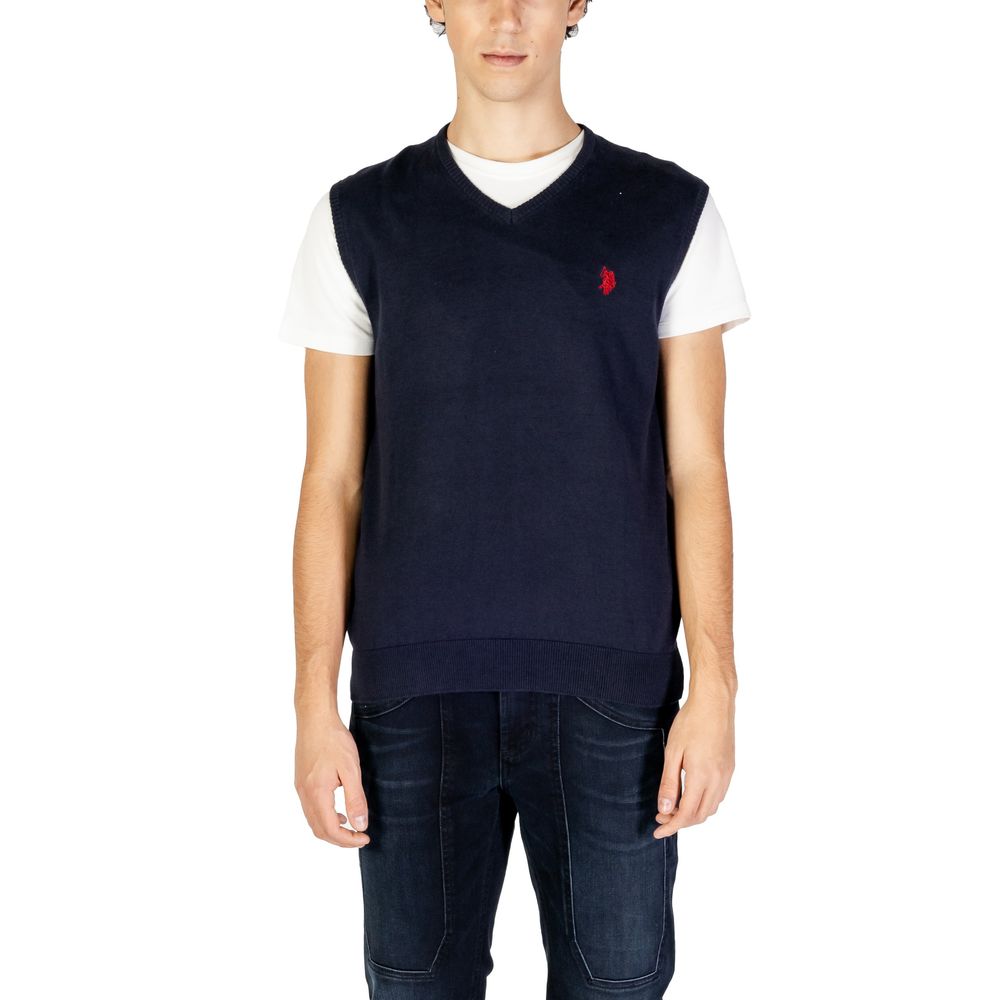 Vest by U.S. POLO ASSN. for men in cashmere cotton blend blue features a enviable silhouette, elegantly detailed with a enviable and functional for a enviable finish.